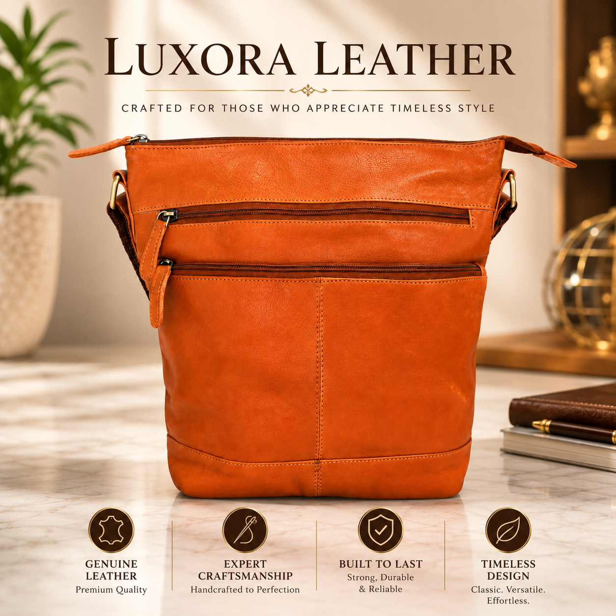 Genuine leather crossbody bag product view