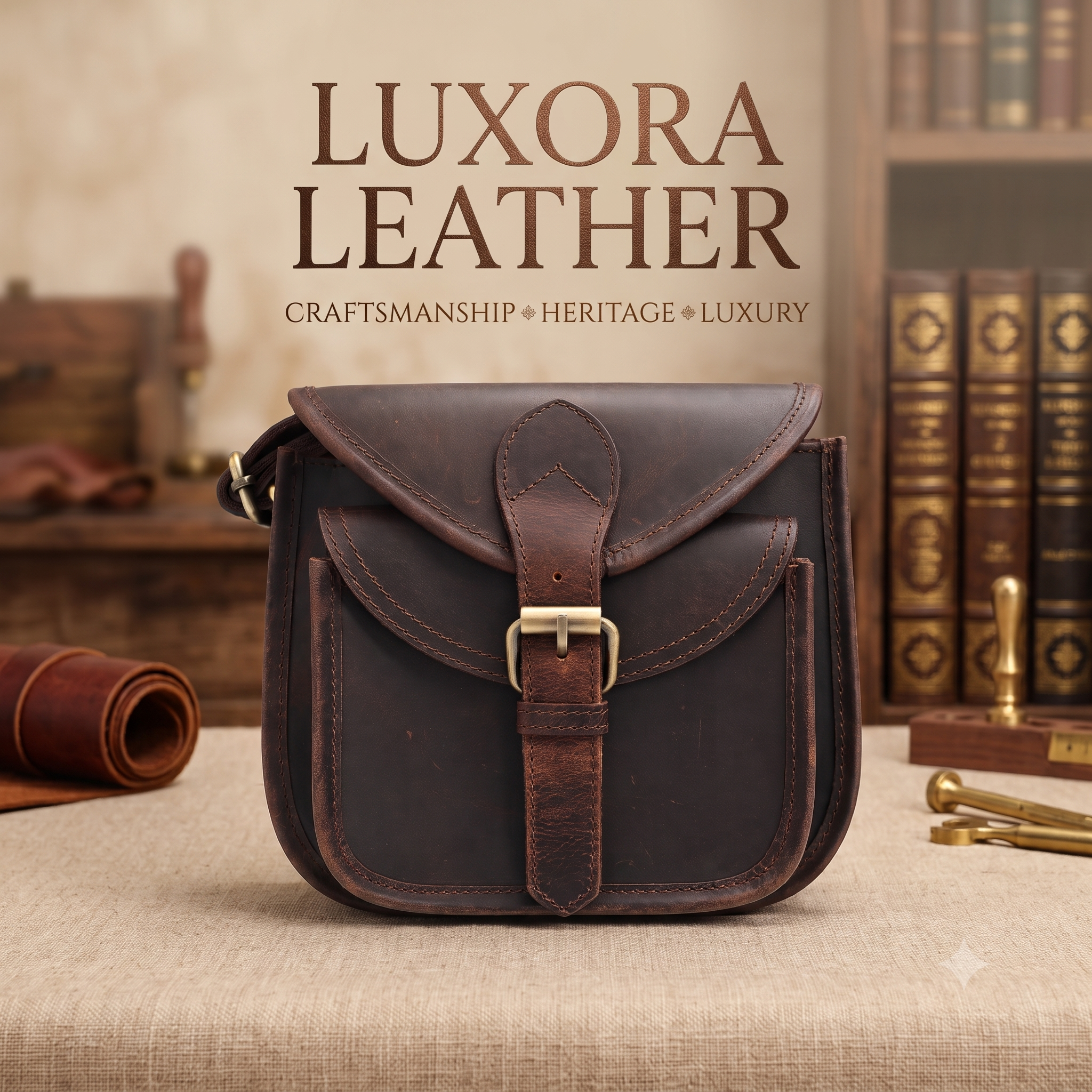 Women leather crossbody satchel image 1