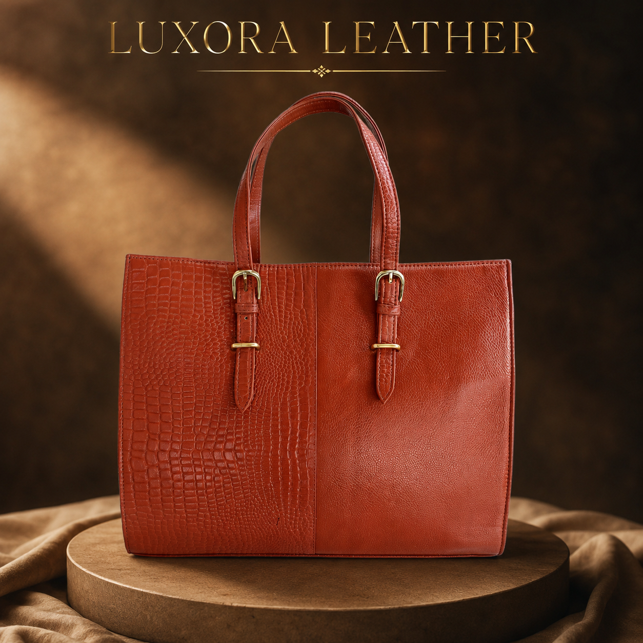 Genuine leather tote bag