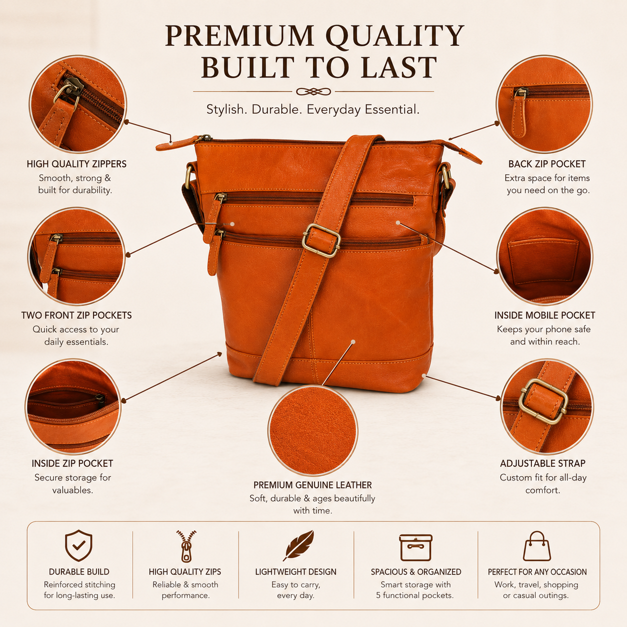 Leather bag lifestyle and feature image