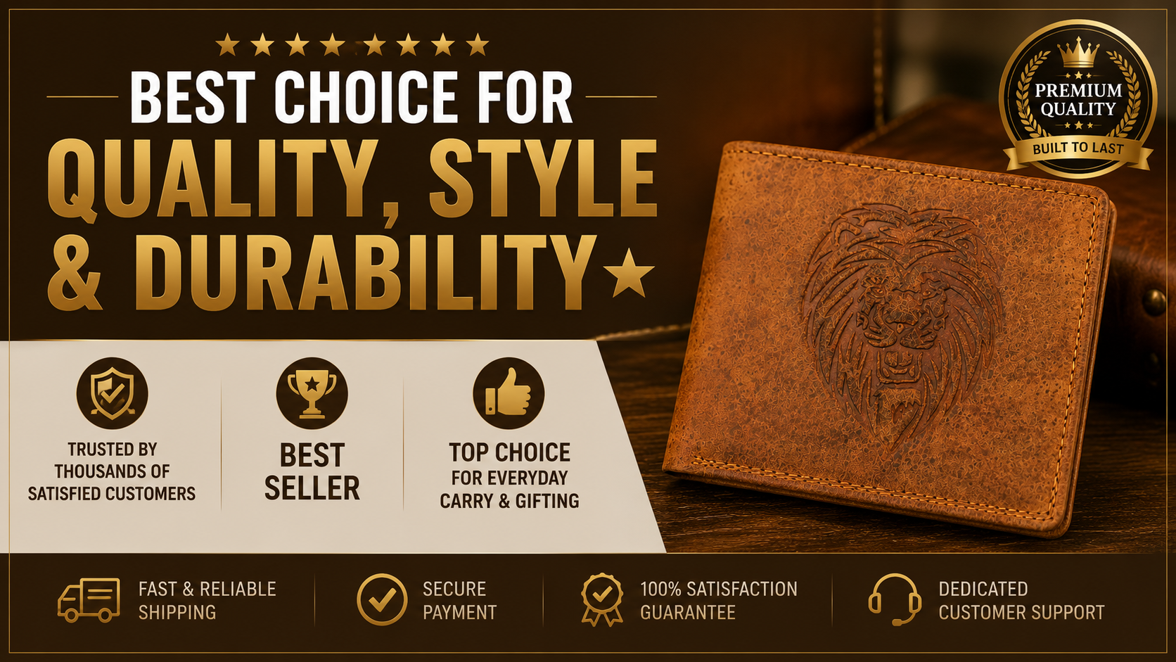 Personalized hunter leather wallet