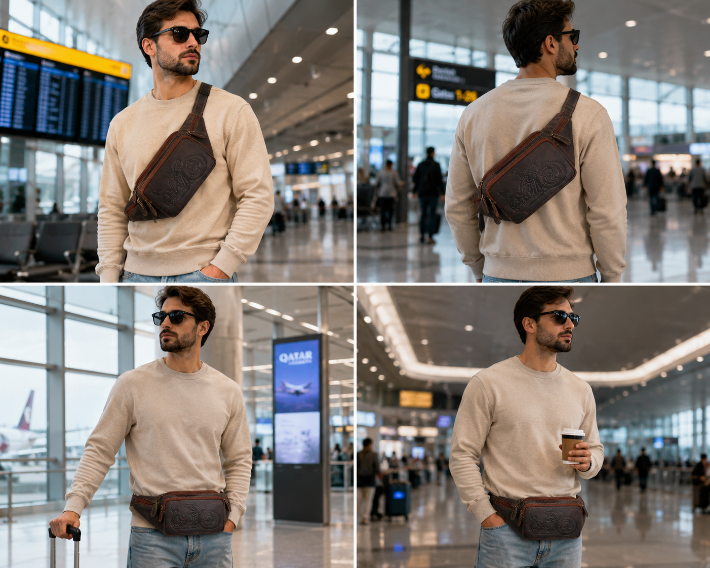 Genuine leather fanny pack