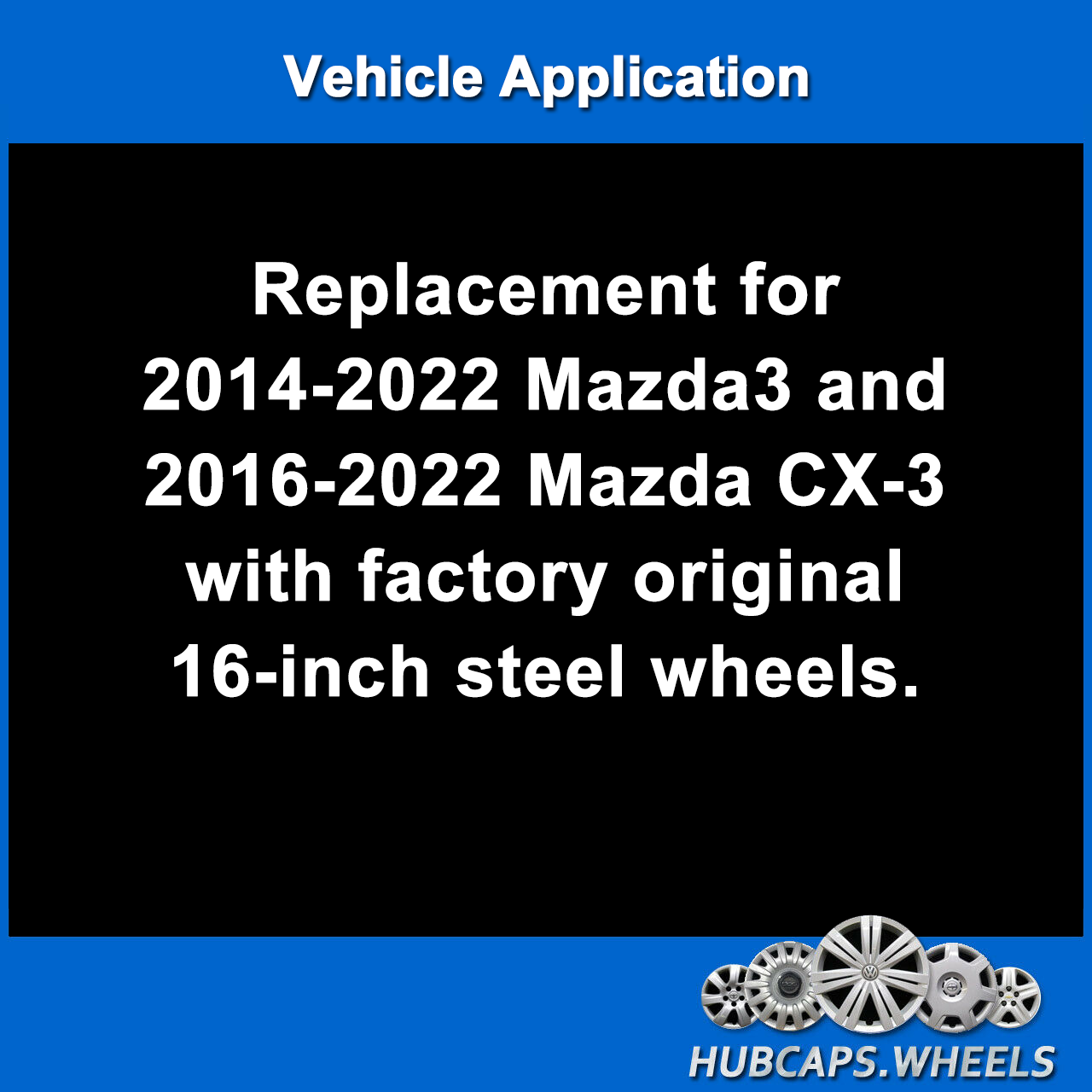 Hubcap Set for Mazda CX-3, Mazda3 2014-2022 Genuine OEM 16-in Wheel Cover 56557 - Picture 5 of 6