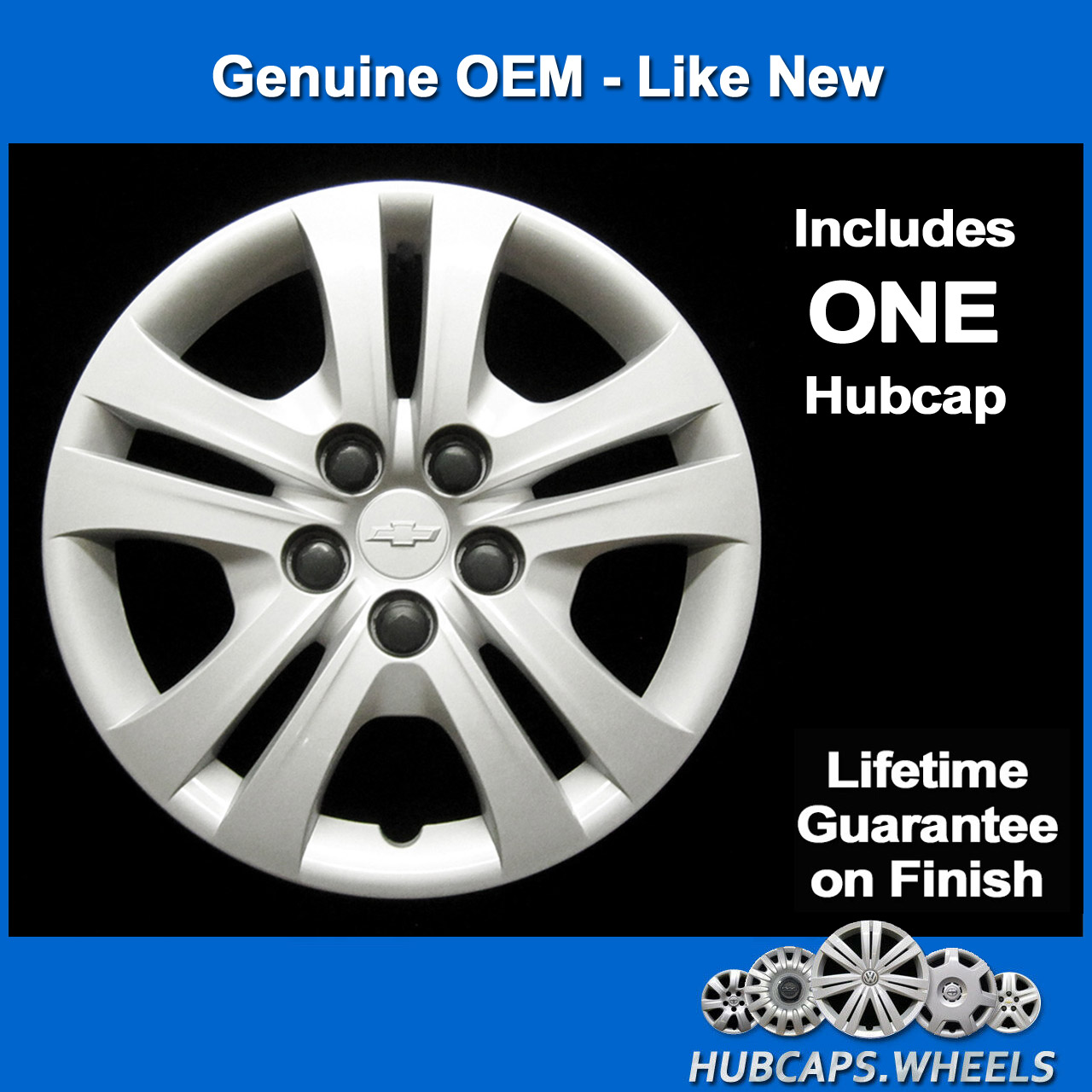 Hubcap for Chevrolet Sonic 2017-2020 Genuine OEM Factory 15-in Wheel Cover 3303 - Picture 2 of 2