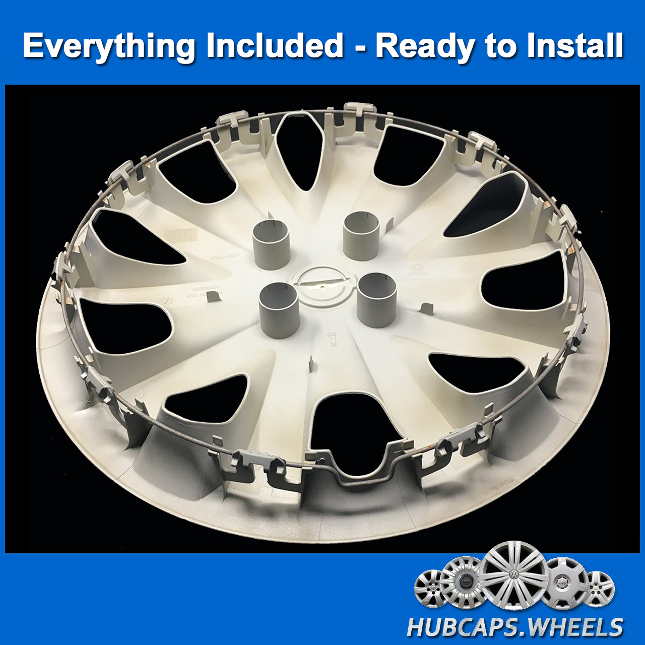 Hubcap Set Nissan Versa 2012-2019 Genuine OEM 15-inch Wheel Cover Silver 53087 - Picture 3 of 6