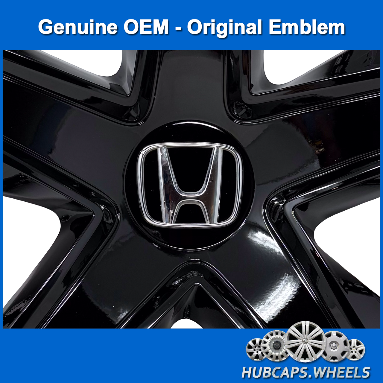 Hubcap Set for Honda Civic 2016-2024 Custom Gloss Black 16-inch 55099 - Picture 3 of 6