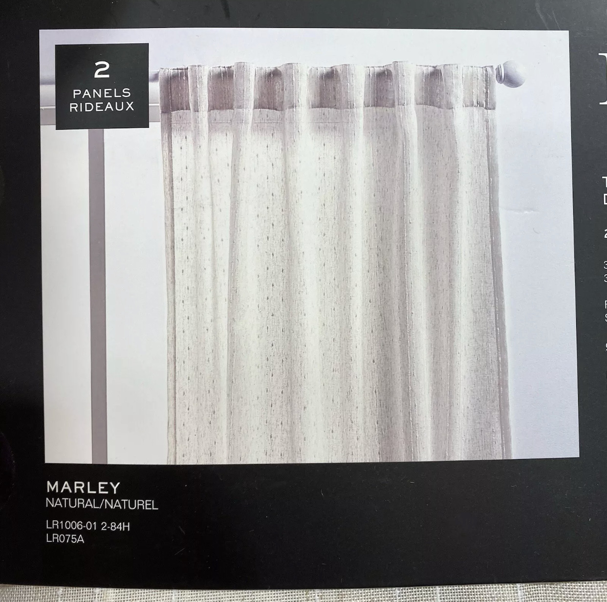 Ralph Lauren 54 x 84 Linen Marley Natural Beige Window Curtains Striped Stripes - Picture 10 of 10