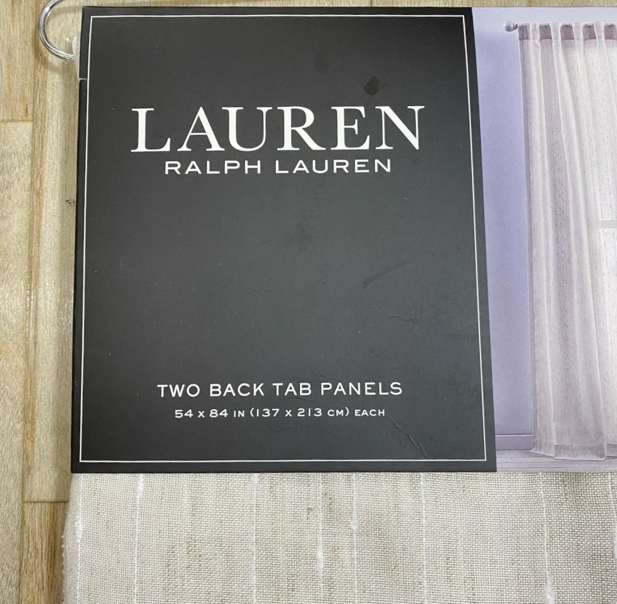 Ralph Lauren 54 x 84 Linen Marley Natural Beige Window Curtains Striped Stripes - Picture 9 of 10