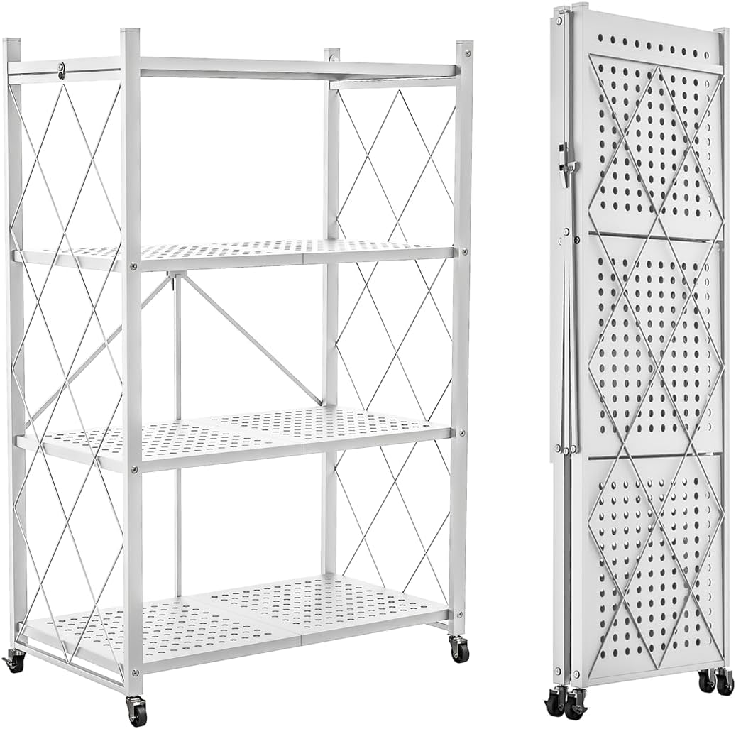 3/4/5-Tier Heavy-Duty Storage Rack – Foldable Shelving Wheels Kitchen & Garage - Picture 13 of 16