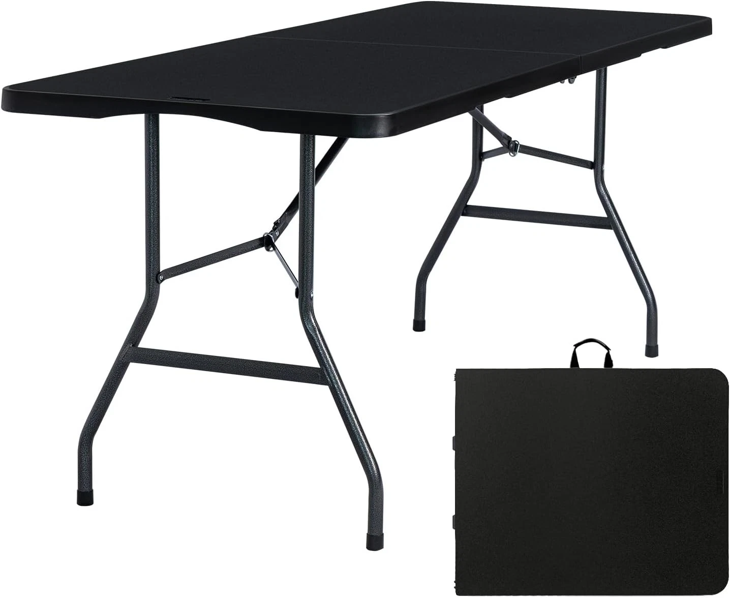 Used 6-Ft Plastic Folding Table - Ideal for Indoor/Outdoor Dining & Party Use