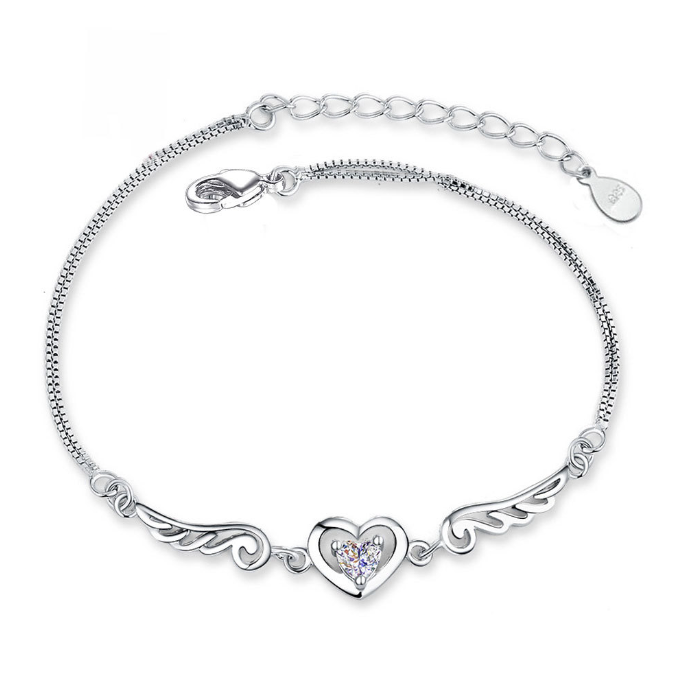 Sterling Silver Plated Round Chain Bracelet Womens Fashion Bangle Gift