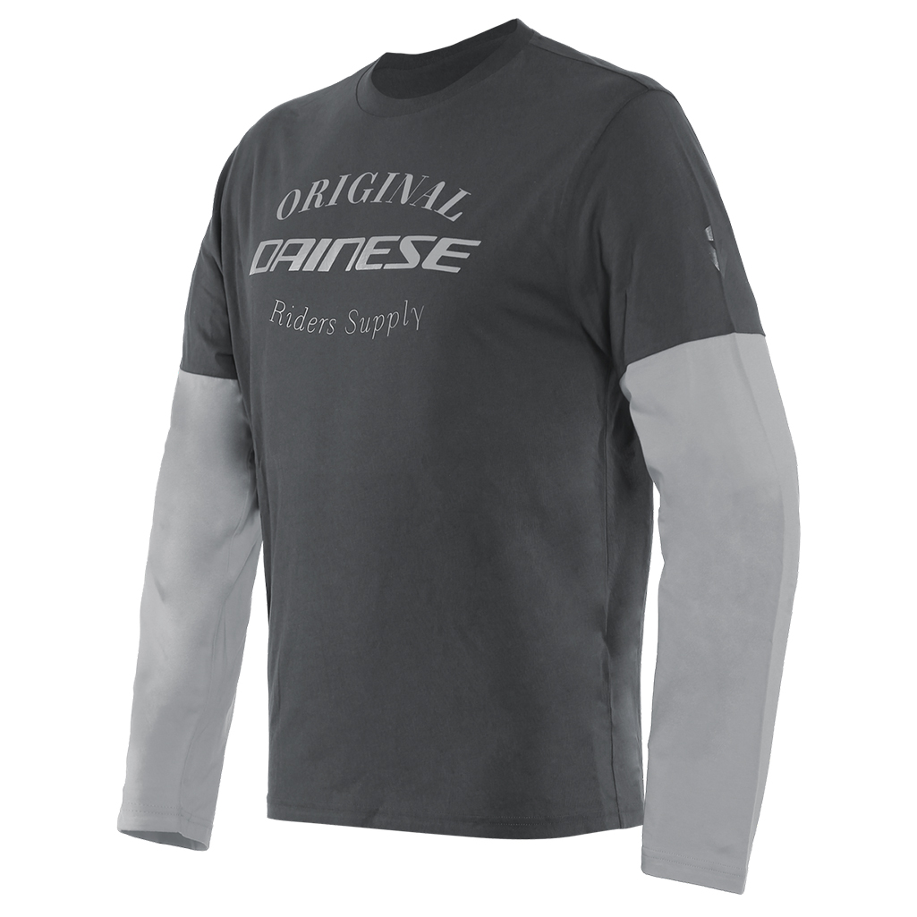DAINESE PADDOCK T-SHIRT LS CHARCOAL-GRAY/GLACIER-GRAY M - Picture 1 of 2
