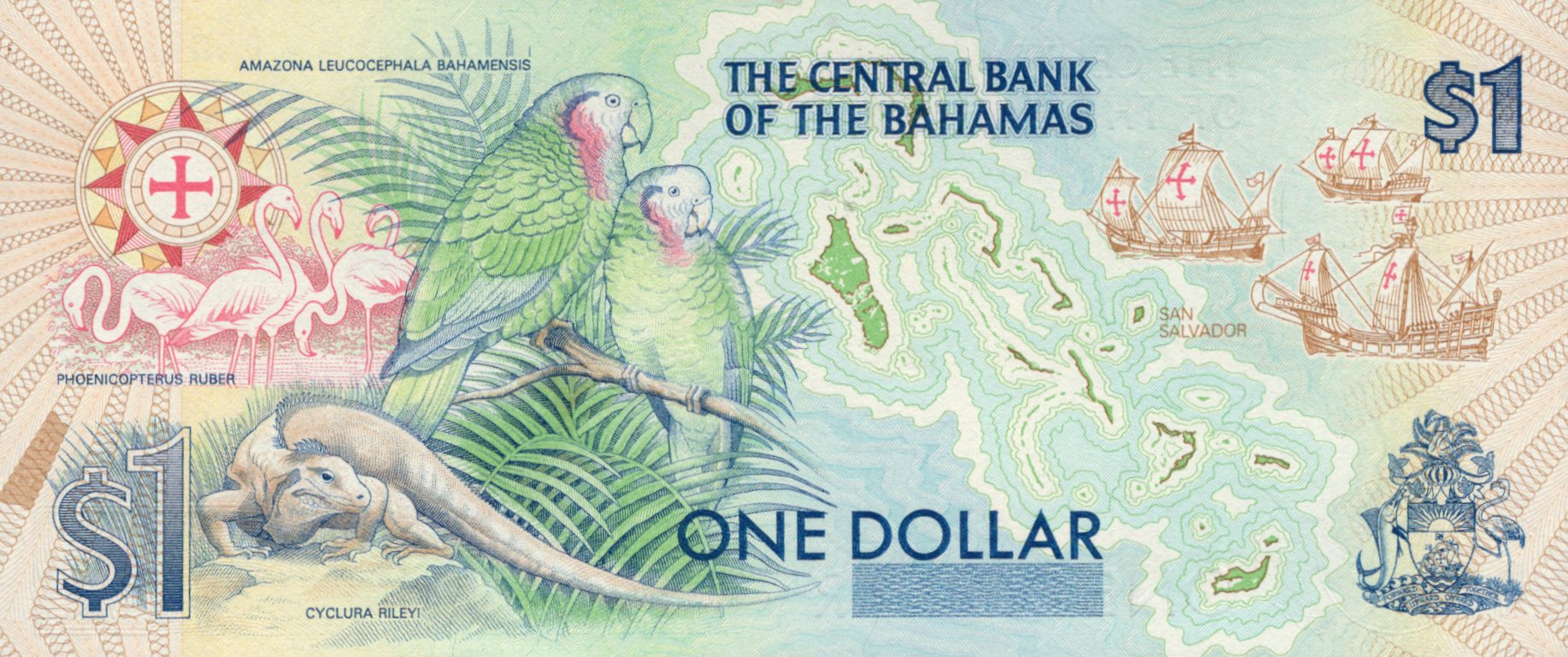 Bahamas 1 Dollar 1947 / 1992 P 50 UNC Commemurative