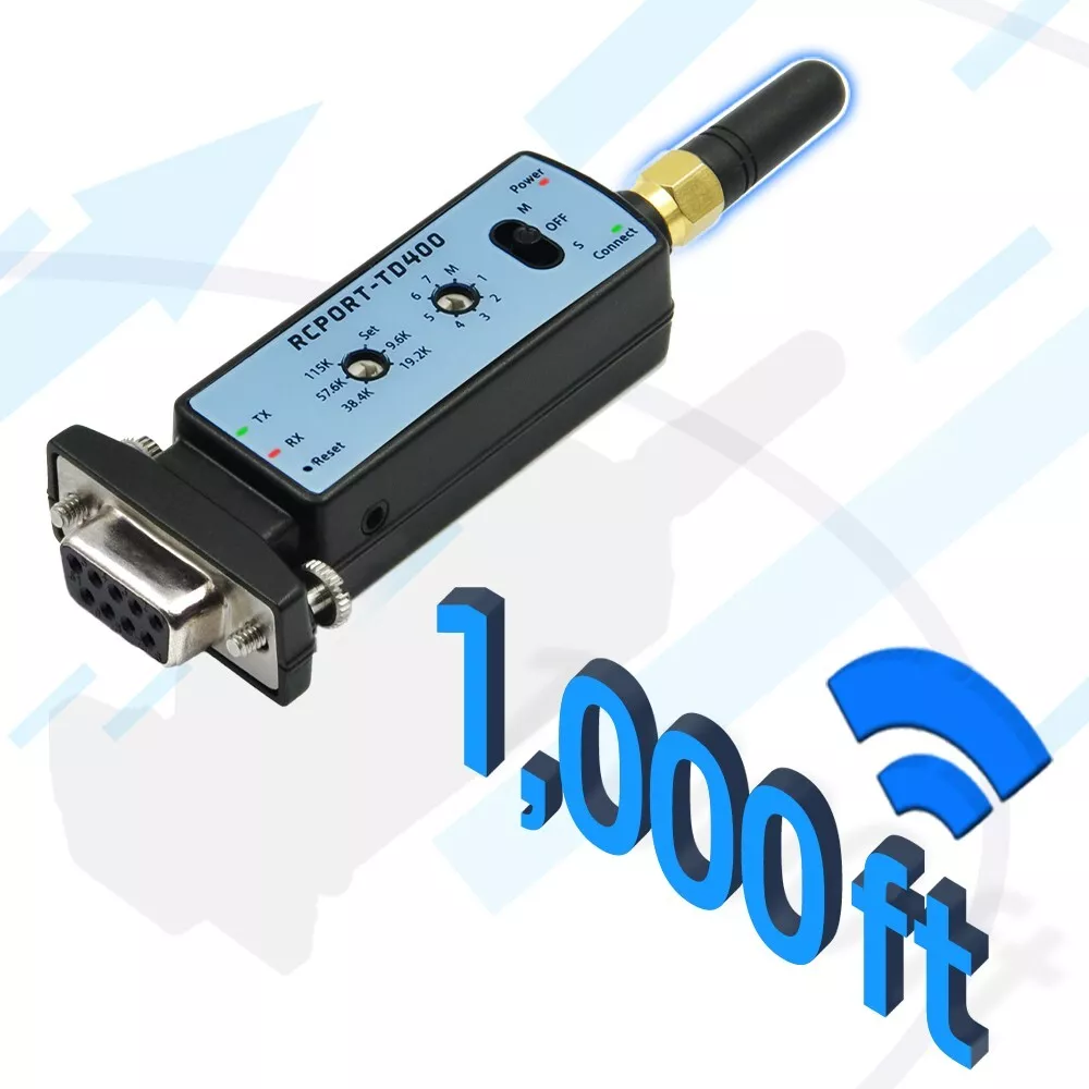 CHIPSEN RCPORT TD400 Series Bluetooth to Serial Adapters 1000 feet transmit range