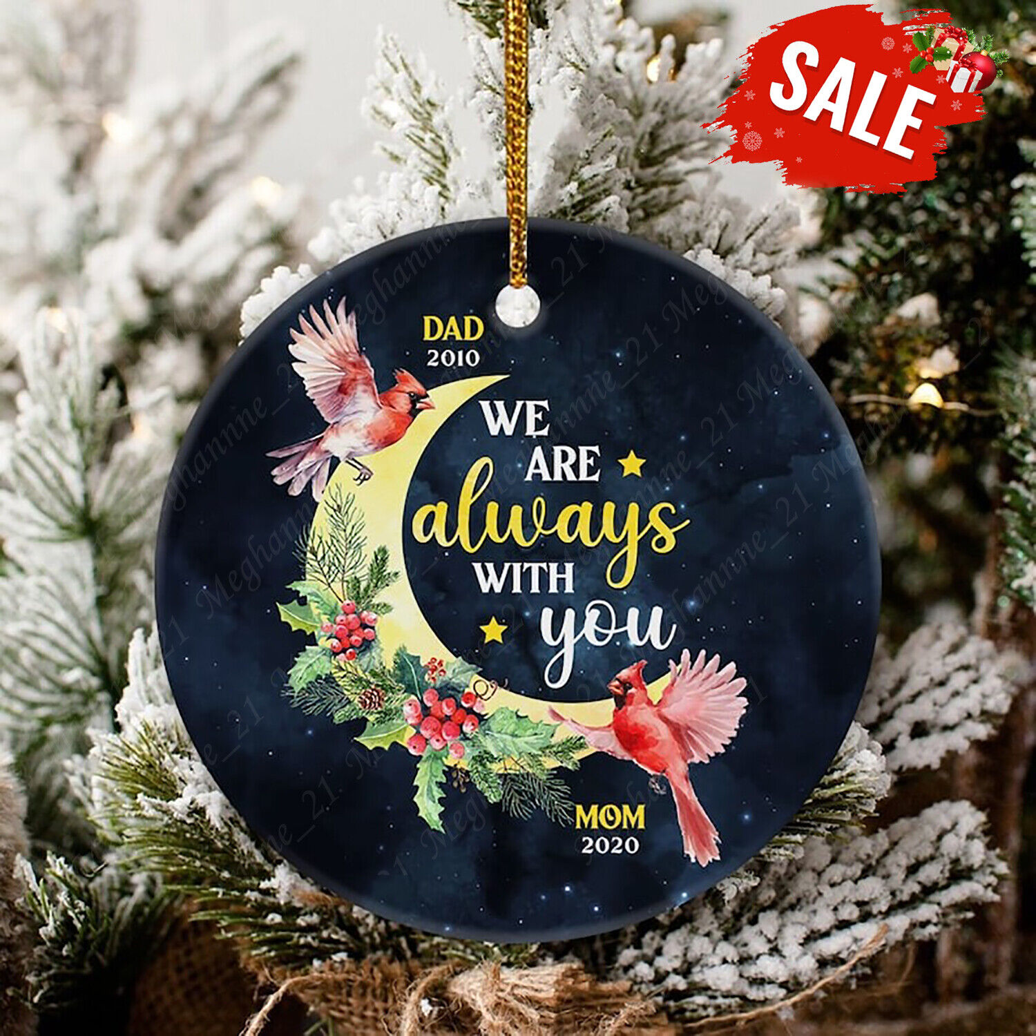 We Are Always With You Cardinal Ceramic Ornament Christmas Gift Decoration - Picture 1 of 7