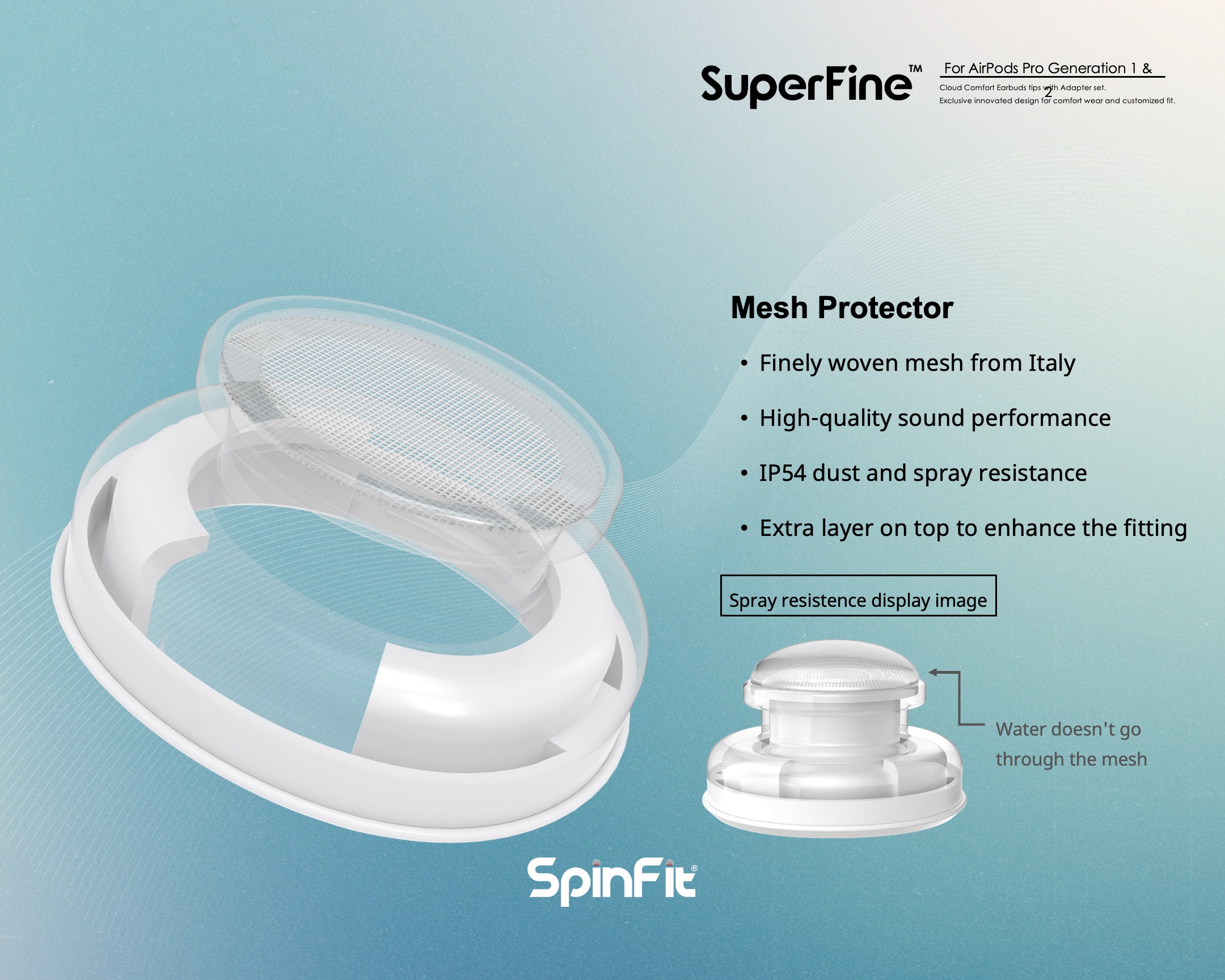 SpinFit SuperFine - Exclusively designed for AirPods Pro Gen 1 & 2 - Size SS - Zdjęcie 7 z 16