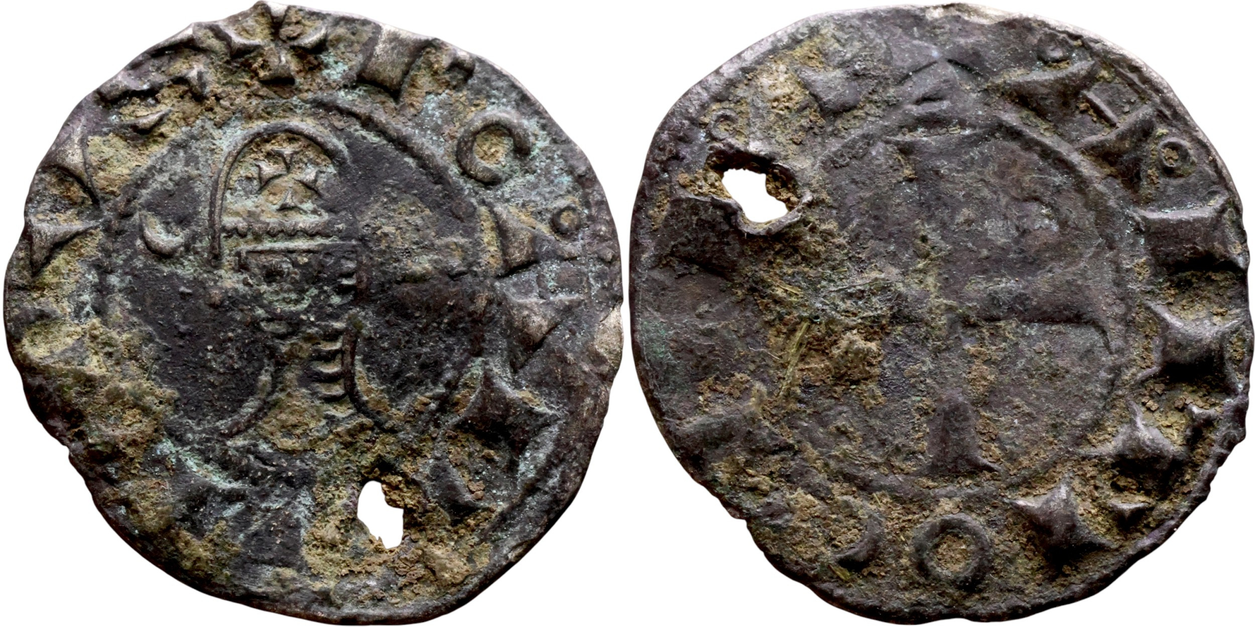 Medieval Europe Silver Denier - Antioch 1163-1201 AD - Bohemond III - Cross - Picture 1 of 4