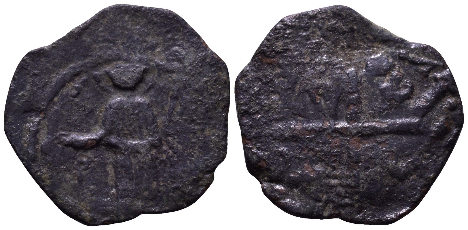 Crusader Bronze Coin - Edessa 1108-1118 - Baldwin II - Picture 1 of 4