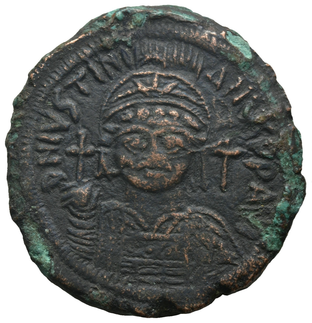 Byzantine Bronze 40 Nummi - Kyzikos 527-565 AD - Justinian I | eBay