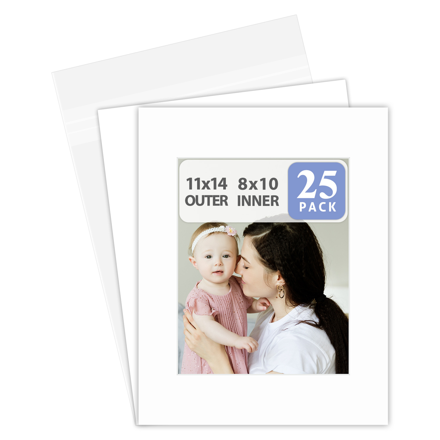 11x14 White Picture Mats Mattes for 8x10 Photo Acid Free (Choose your Option) - Picture 8 of 11