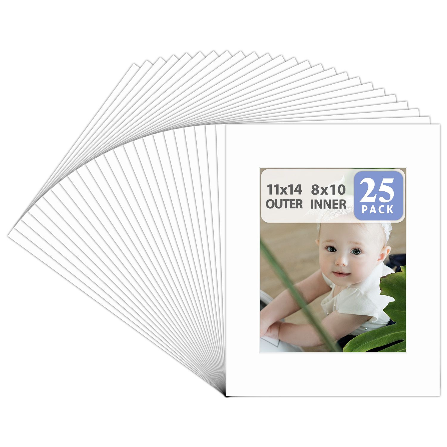 11x14 White Picture Mats Mattes for 8x10 Photo Acid Free (Choose your Option) - Picture 9 of 11