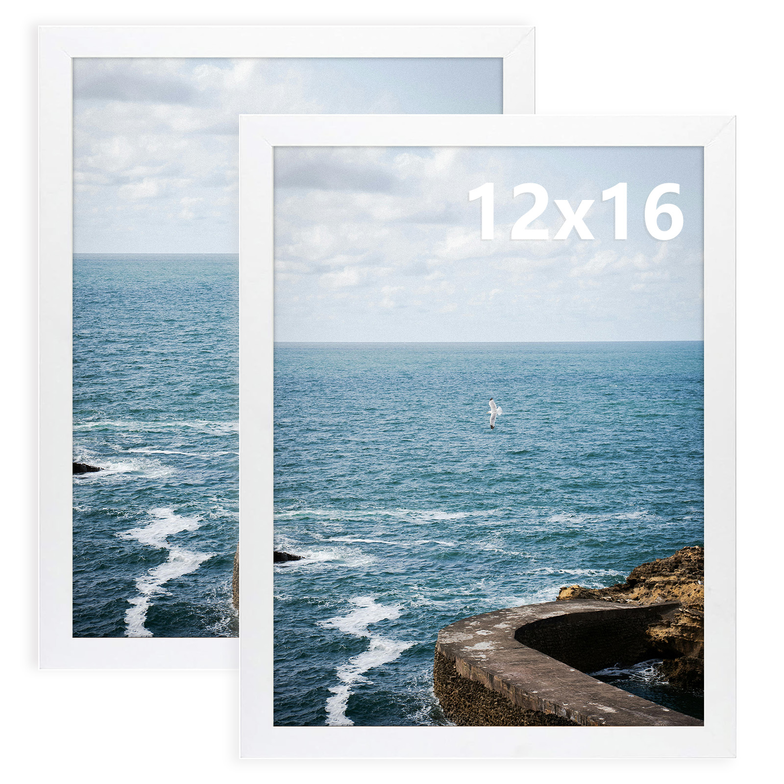 12x16 Picture Frame Brown Set of 2, for Poster Prints Wall Mounted - Picture 10 of 11