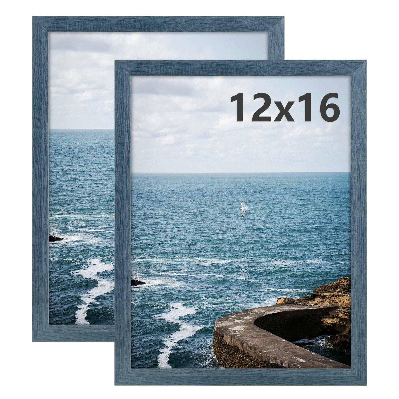 12x16 Picture Frame Brown Set of 2, for Poster Prints Wall Mounted - Picture 11 of 11