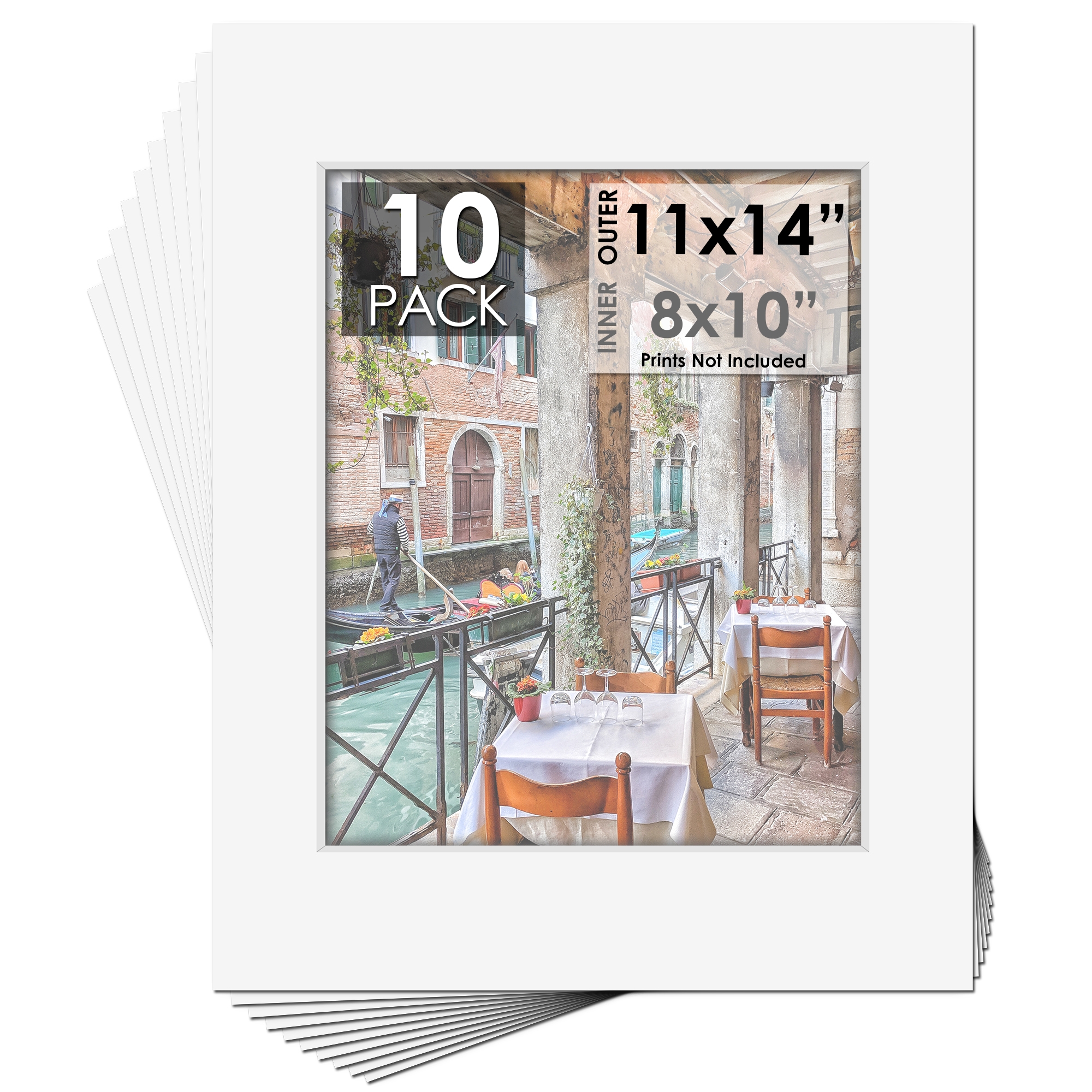 11x14 White Picture Mats Mattes White Core Bevel Cut for 8x10 Photo Acid Free - Picture 9 of 11