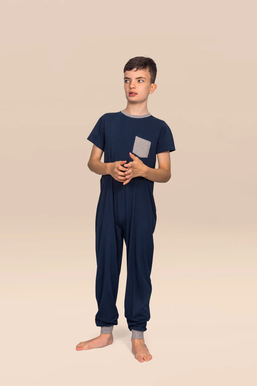 Kaycey Bodysuit For kids with Special Needs ZipBack Short Sleeve Long Legs - Picture 18 of 23