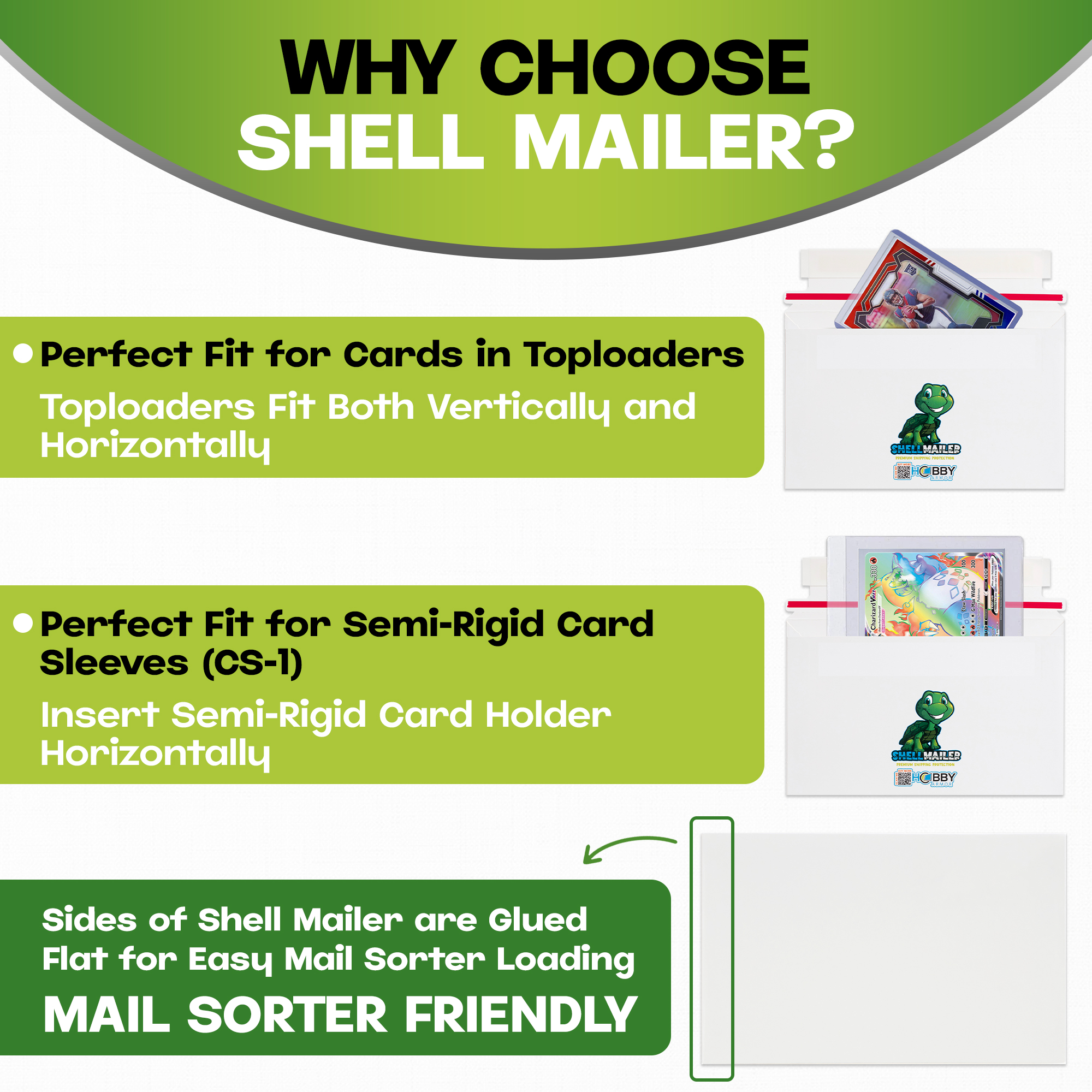 Shell Mailer by Hobby Armor - Premium Trading Card Envelopes - Easy Card Mailers
