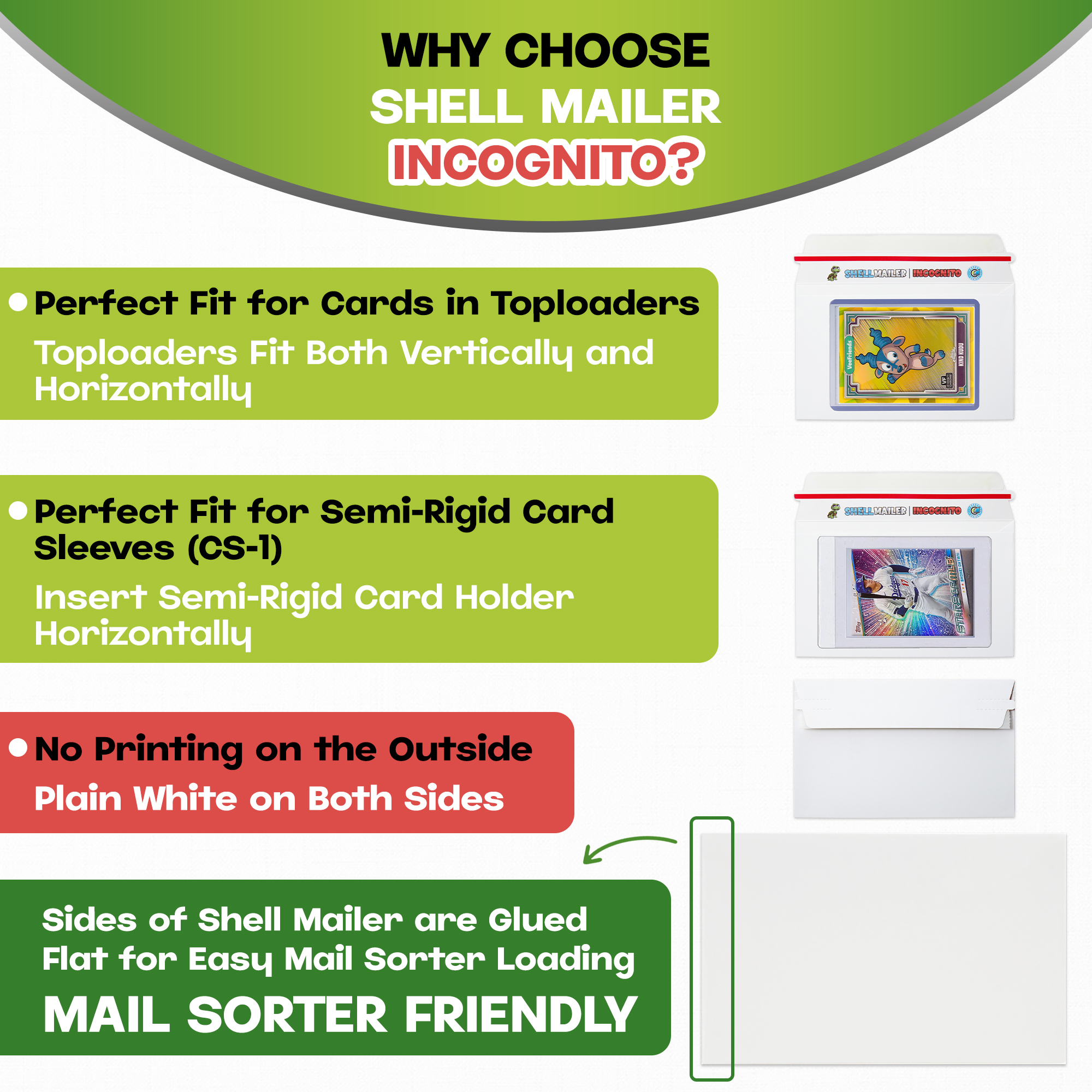 Shell Mailer Incognito by Hobby Armor - Premium Trading Card Envelopes - Mailers