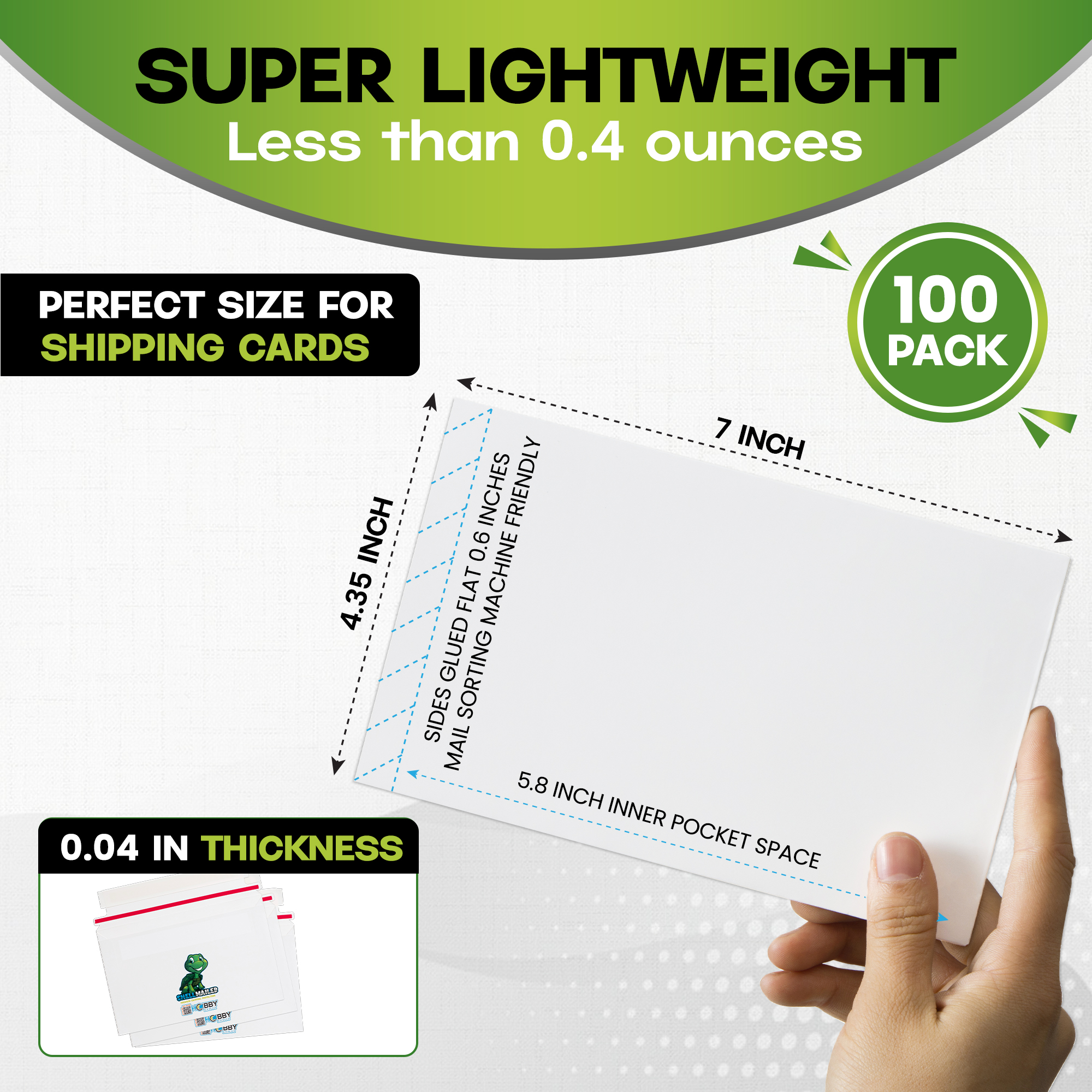 Shell Mailer by Hobby Armor - Premium Trading Card Envelopes - Easy Card Mailers