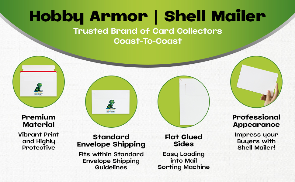 Shell Mailer by Hobby Armor - Premium Trading Card Envelopes - Easy Card Mailers