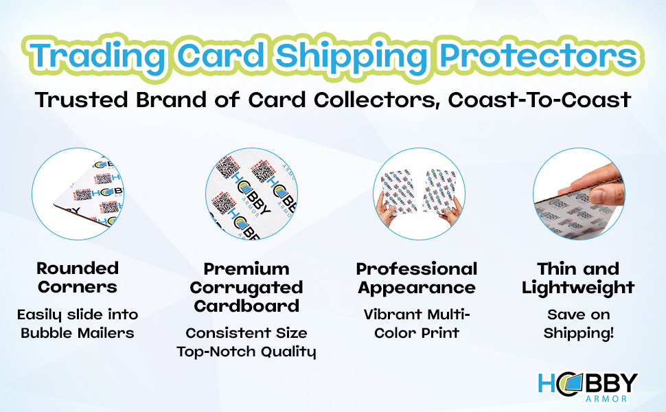 Hobby Armor Cardboard Graded Card Shipping Protectors 4"x6" - Multi-Color Print