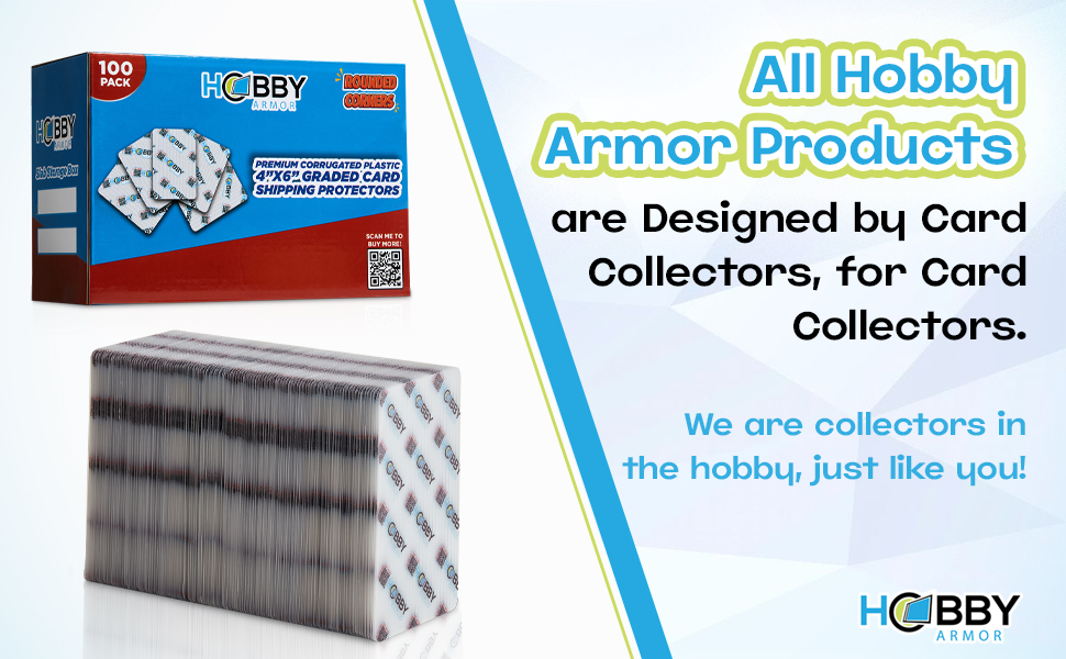Hobby Armor Plastic Graded Card Shipping Protectors 4"x6", Multi-Color Print