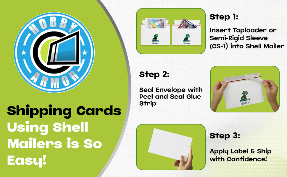 Shell Mailer by Hobby Armor - Premium Trading Card Envelopes - Easy Card Mailers