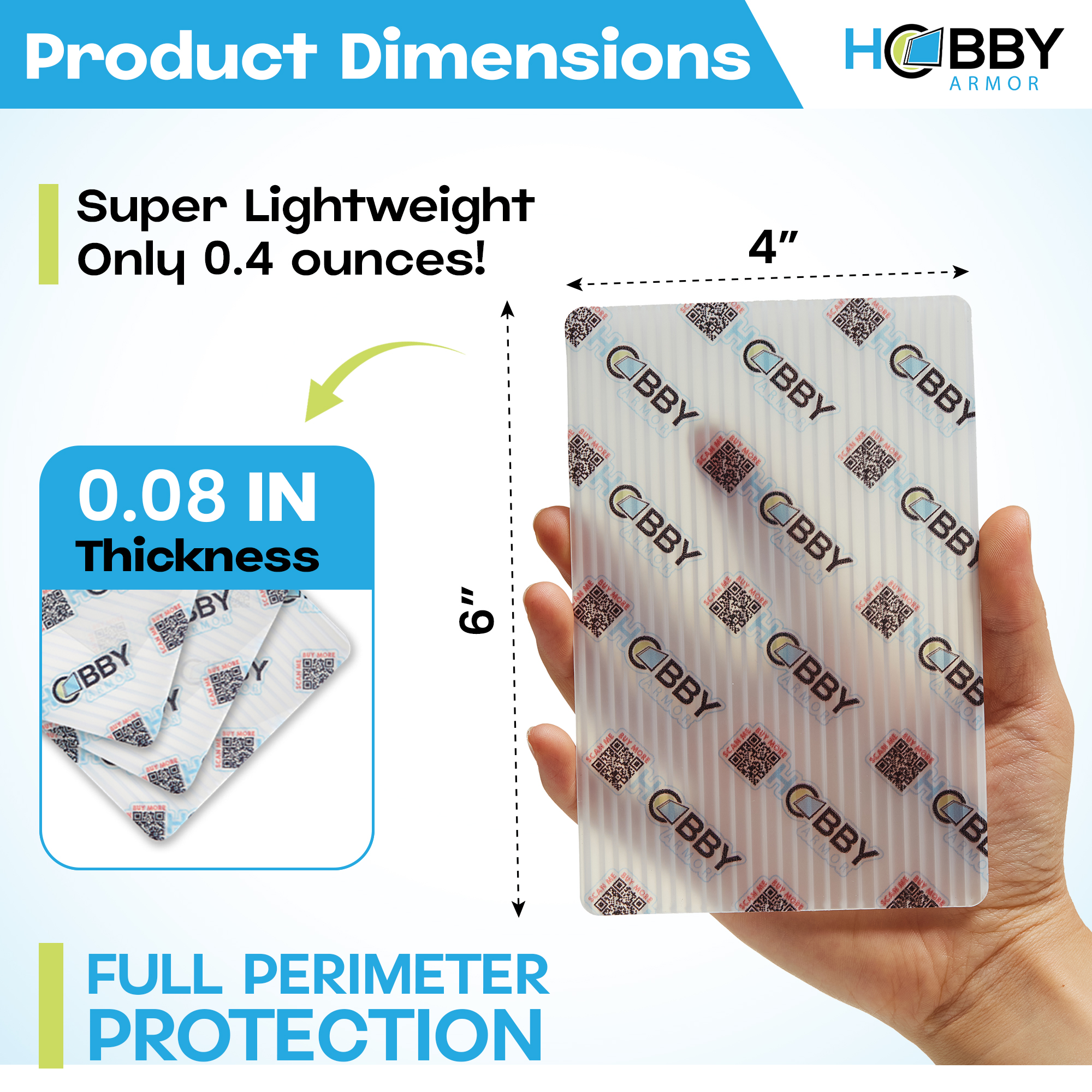 Hobby Armor Plastic Graded Card Shipping Protectors 4"x6", Multi-Color Print