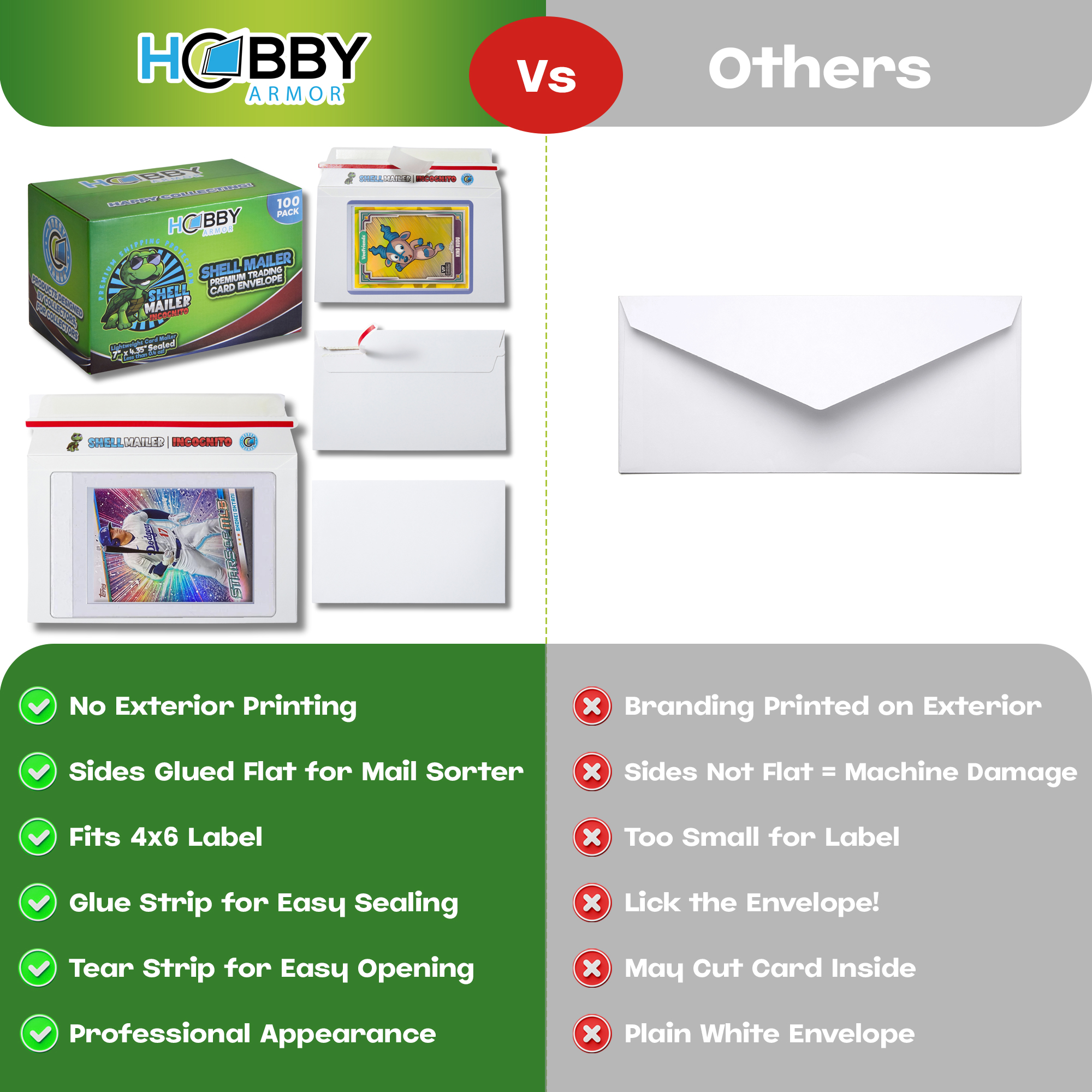 Shell Mailer Incognito by Hobby Armor - Premium Trading Card Envelopes - Mailers