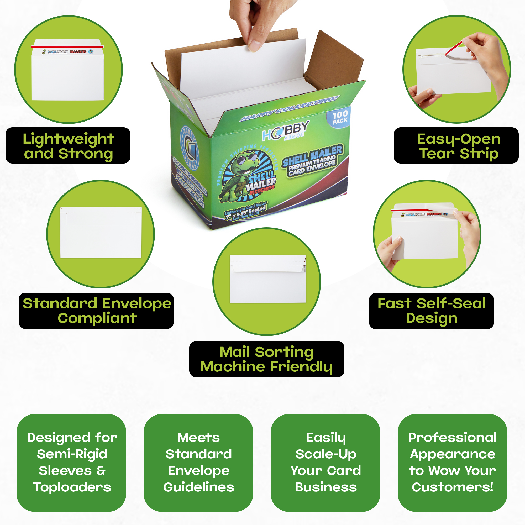 Shell Mailer Incognito by Hobby Armor - Premium Trading Card Envelopes - Mailers