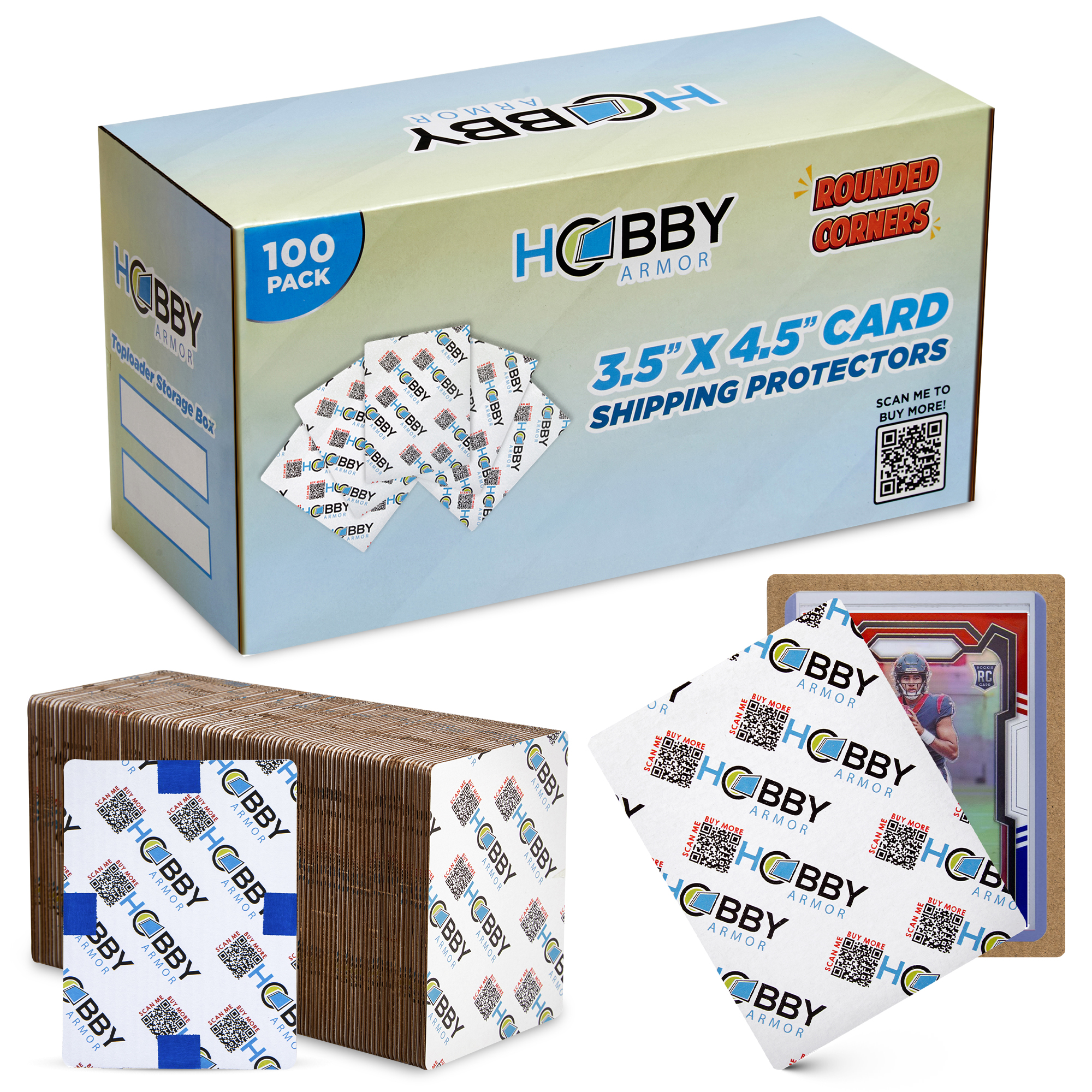 Hobby Armor Cardboard Trading Card Shipping Protectors 3.5″x4.5″ – Multi-Color