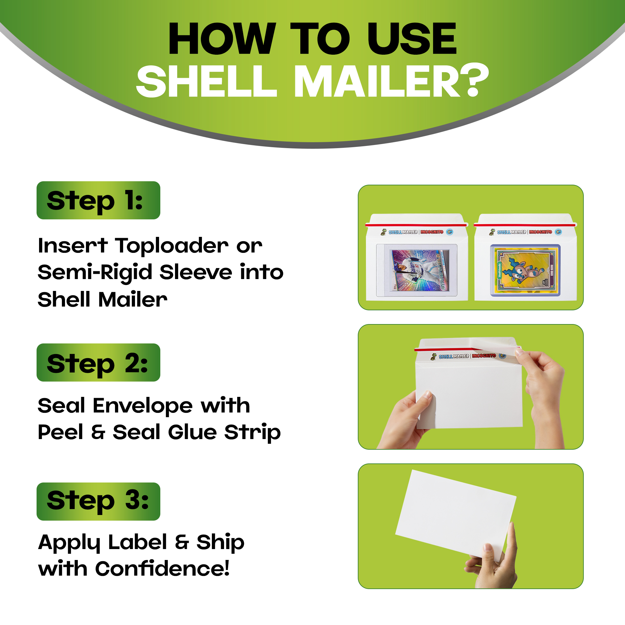 Shell Mailer Incognito by Hobby Armor - Premium Trading Card Envelopes - Mailers