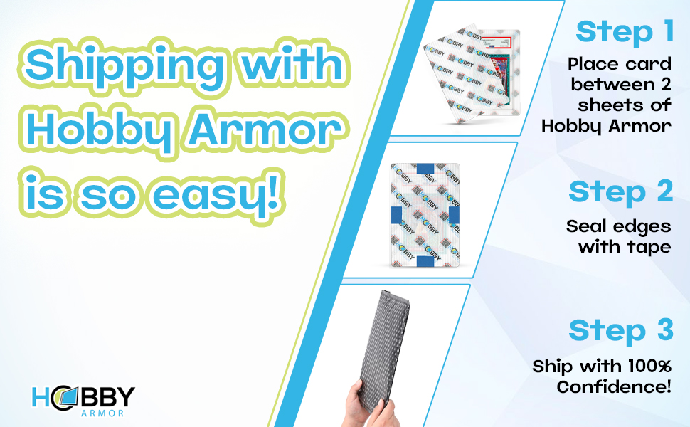 Hobby Armor Plastic Graded Card Shipping Protectors 4"x6", Multi-Color Print