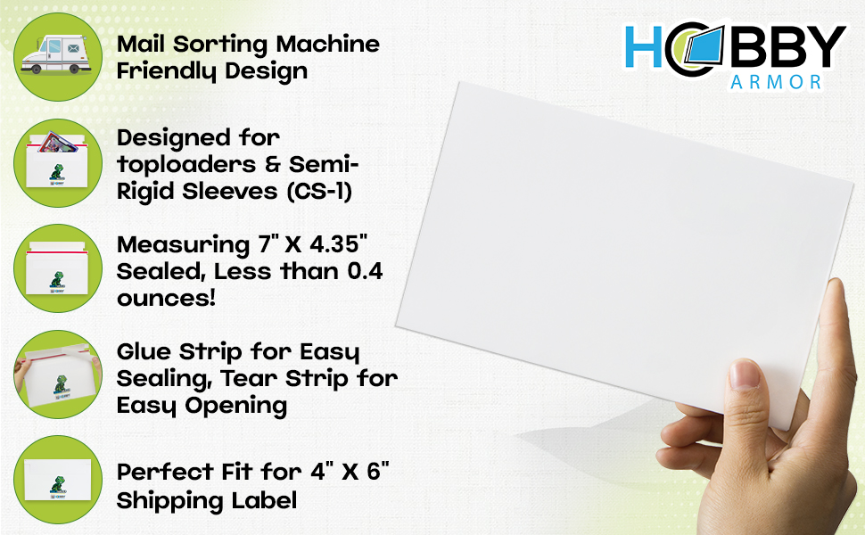 Shell Mailer by Hobby Armor - Premium Trading Card Envelopes - Easy Card Mailers