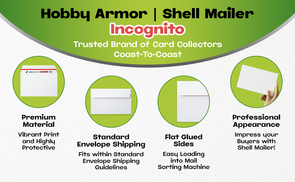 Shell Mailer Incognito by Hobby Armor - Premium Trading Card Envelopes - Mailers