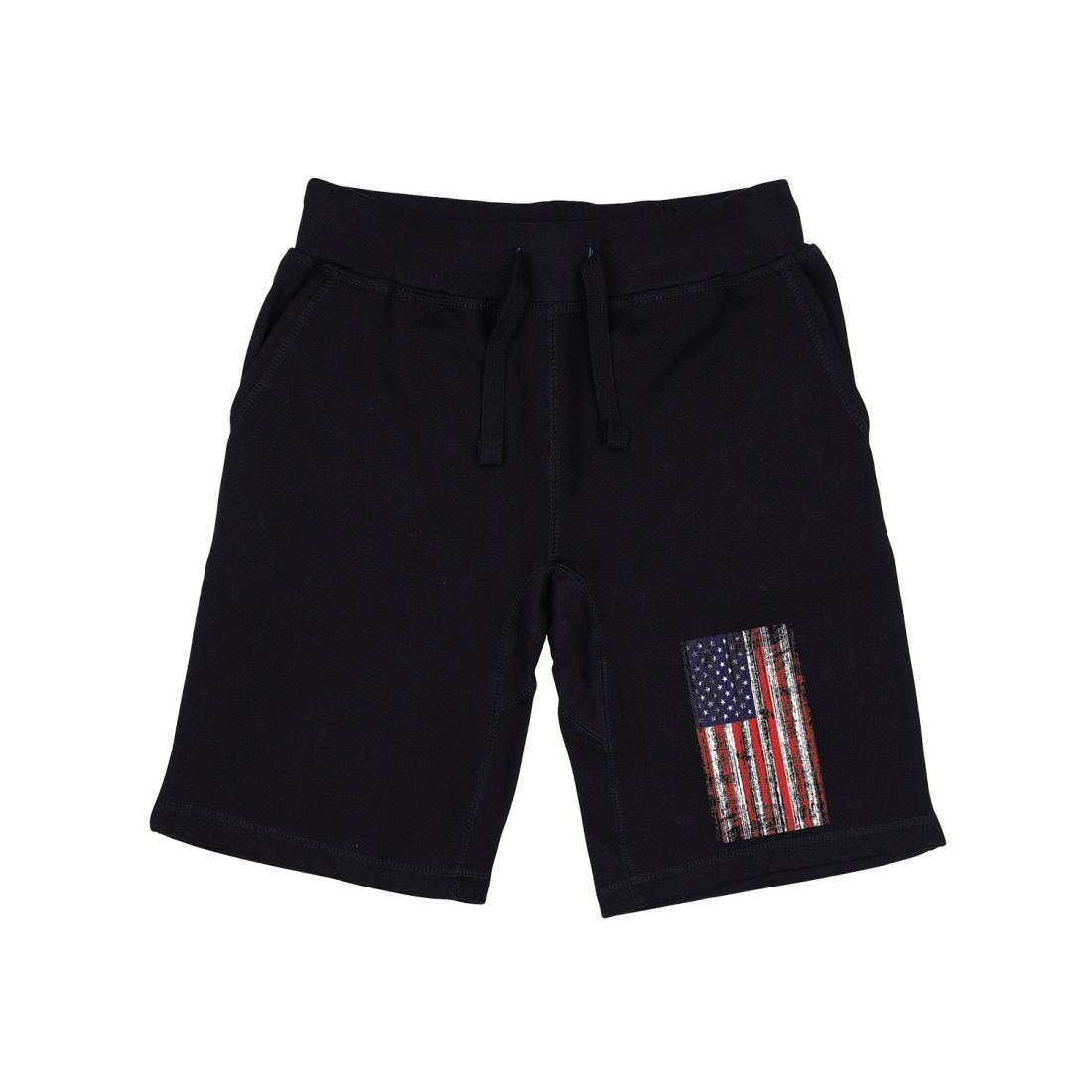 RAPDOM TS6 Fleece Gym Shorts Distressed Patriotic Vertical