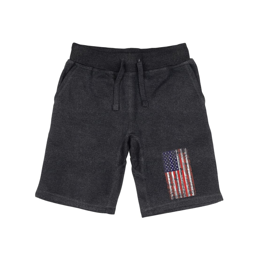 RAPDOM TS6 Fleece Gym Shorts Distressed Patriotic Vertical USA Flag - Picture 4 of 6