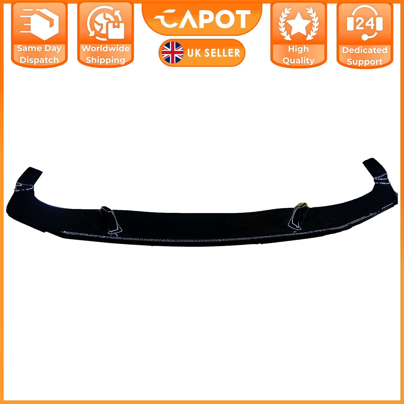 Front Lower Bumper Splitter Lip Spoiler Gloss Black For VW Crafter 2018-On