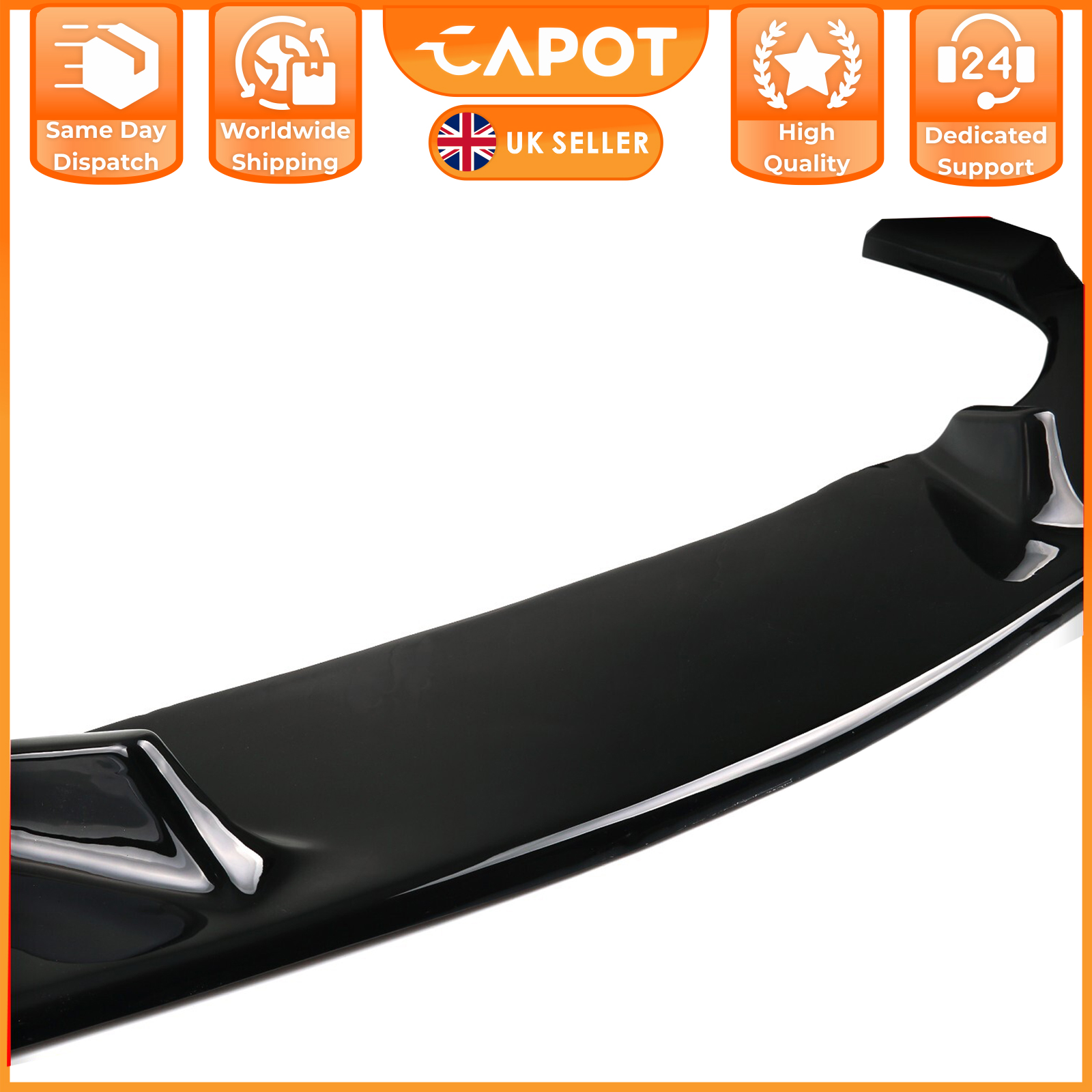 Front Lower Bumper Splitter Lip Spoiler Gloss Black For VW Crafter 2018-On