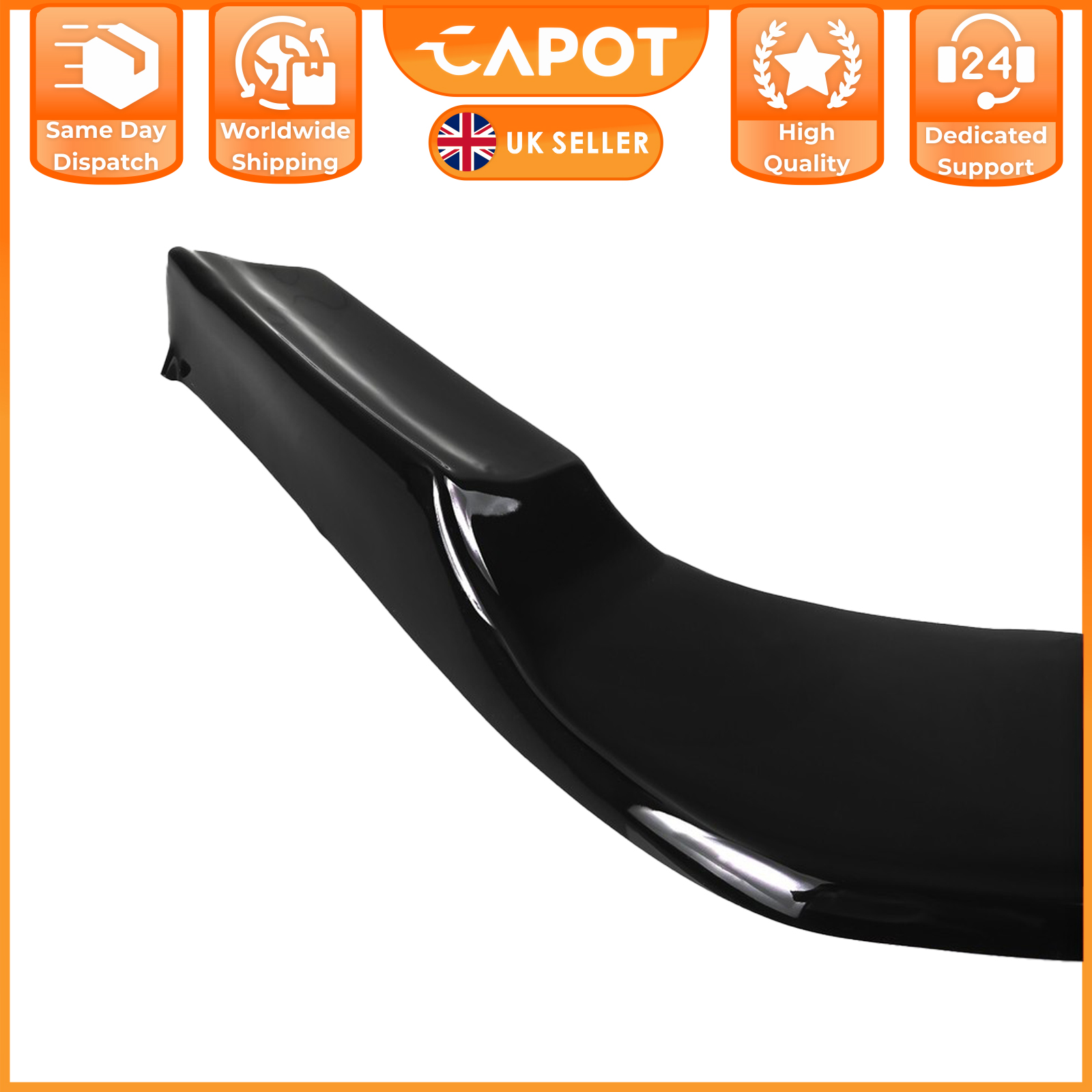 Front Lower Bumper Splitter Lip Spoiler Gloss Black For VW Crafter 2018-On