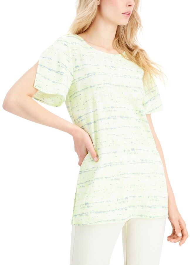 Alfani Women's Size S  Lime delicate dye Abstract-Print Tunic top - Picture 1 of 1